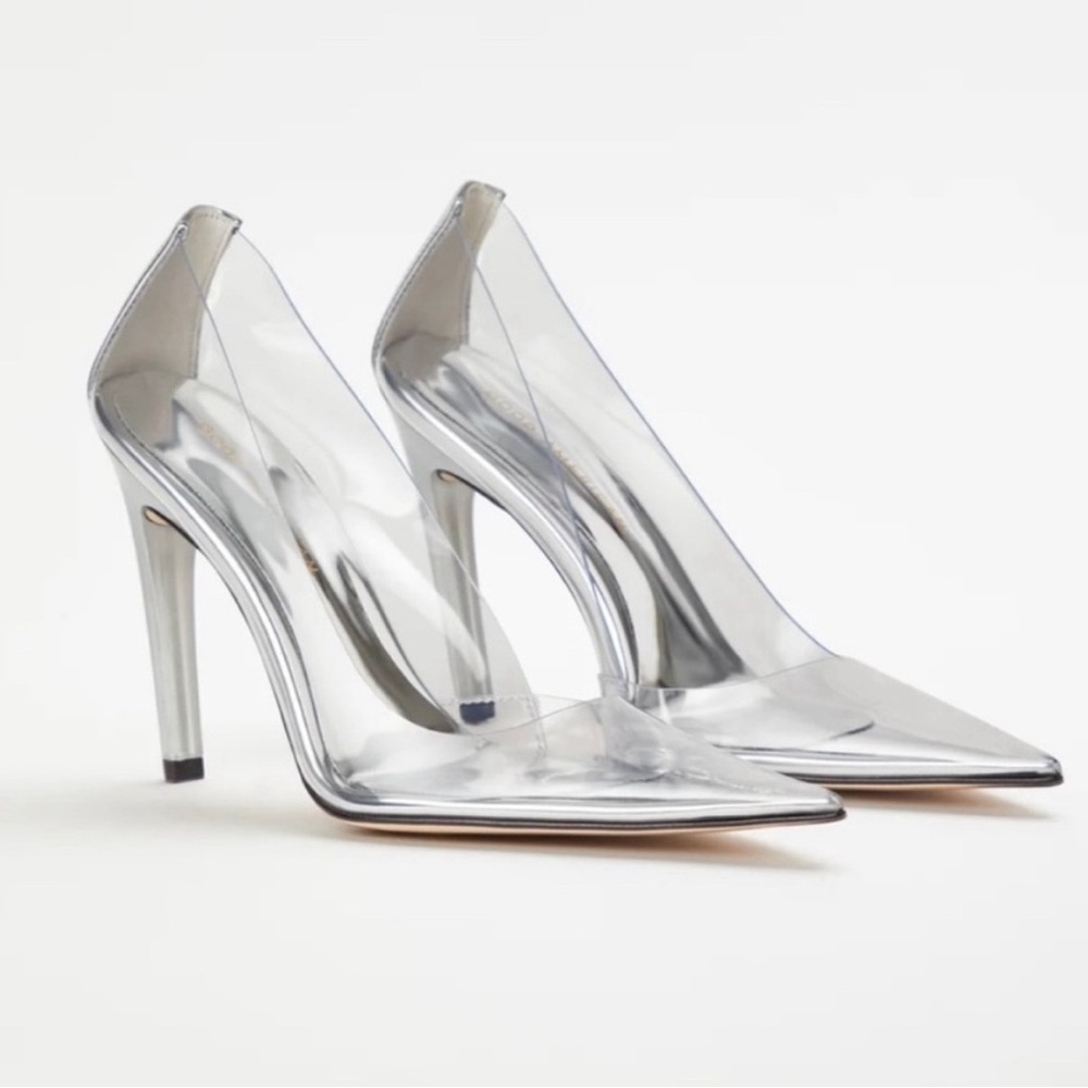 Good American Cinder-F*cking-Rella Glass Pump Shoes Size 9 NWT - Picture 4 of 14
